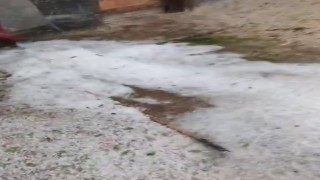 Seyitgazi 20 dakikada beyaza büründü