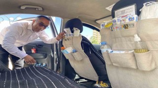 Taksisine hijyen köşesi kurdu, müşteri memnuniyeti katlandı
