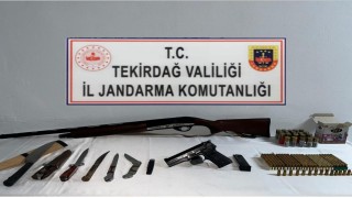Tekirdağda jandarmadan uyuşturucu ve silah operasyonları