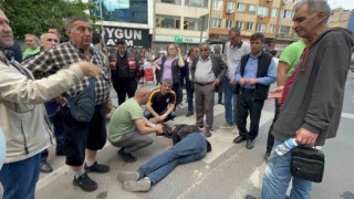 Tekirdağda motosiklet yaya geçidinde yayaya çarptı