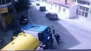 Tekirdağda vidanjörün kadını ezdiği anlar kamerada