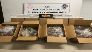 Tekirdağda yarım ton tütün ve binlerce makaron ele geçirildi