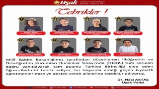 Vali Aktaş bursluluk sınavında birinci olan öğrencileri kutladı