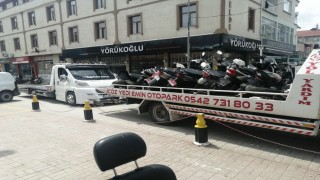 Yalvaçta tescil plakası bulunmayan 55 motosiklet trafikten men edildi