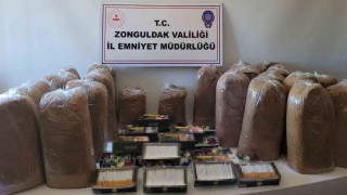 Zonguldakta 113 kilo kaçak tütün ve makaron ele geçirildi