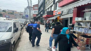 Zonguldakta kaldırım işgaline karşı denetim; esnafa uyarı yapıldı