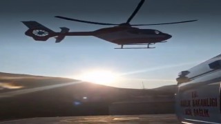 79 yaşındaki hasta için helikopter ambulans havalandı