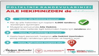 Aile hekimleri üzerinden poliklinik randevusu almak artık daha kolay