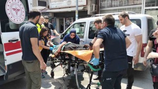 Bafrada feci kaza: Forkliftin bıçağına çarpan motosiklet sürücüsü ağır yaralandı