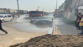 Batmanda park halindeki otomobil yandı