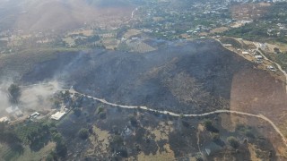 Bodrumda makilik alanda çıkan yangın 3 saatte söndürüldü