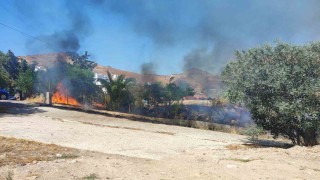 Bodrumda otluk alanda çıkan yangın site sakinlerini korkuttu