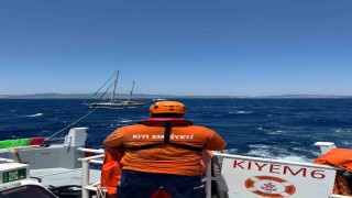 Bodrumda sürüklenen tekne KIYEM ekiplerince kurtarıldı