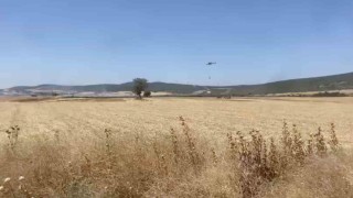 Çanakkalede tarım arazisinde çıkan yangın kontrol altına alındı