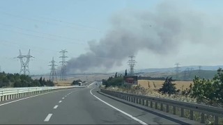 Çanakkalede tarım arazisinde yangın