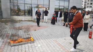 Çankırıda kurum personellerine uygulamalı yangın eğitimi