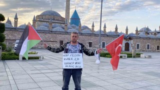 Çocuklarını bırakıp çocuklar ölmesin, savaş bitsin diye çıktığı Gazze yürüyüşünde Babalar Gününde Konyaya ulaştı