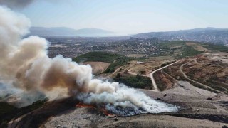 Çöp döküm sahasında yangına müdahale sürüyor