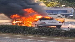 Çorluda korku dolu anlar: LPGli otomobil alev topuna döndü