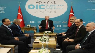 Cumhurbaşkanı Erdoğan, Pakistan Dışişleri Bakanı Dar ve Pakistan Kara Kuvvetleri Komutanı Muniri kabul etti