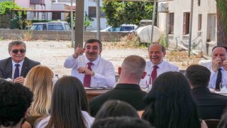 Cumhurbaşkanı Yardımcısı Yılmaz, KKTC Cumhurbaşkanı Tatar ve KKTC Başbakanı Üstel ile görüştü