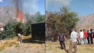 Hakkaride iki noktada çıkan yangın kontrol altına alındı