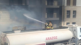 Hatayda şantiyede yangın