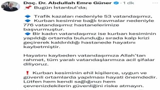 İstanbul İl Sağlık Müdürü Doç. Dr. Abdullah Emre Güner, bayram bilançosunu açıkladı