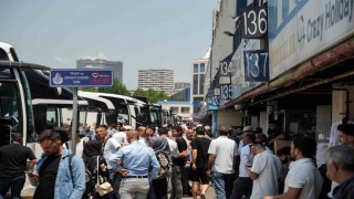 İstanbul Otogarında bayram hareketliliği havadan görüntülendi