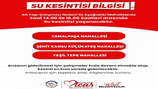 Kadirli Belediyesi’nden Su Kesintisi Uyarısı
