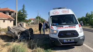 Karamanda otomobil takla attı: 1 yaralı