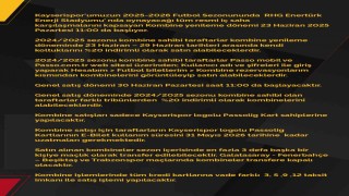 Kayserispor, kombine bilet fiyatlarını belirledi