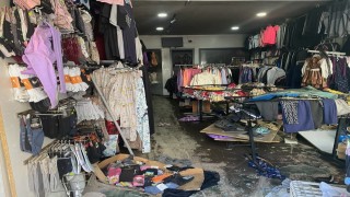 Konyada iş yerinin bodrumunda yangın