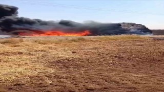 Mardinde çıkan yangında 25 ton saman ve 300 sulama borusu yandı