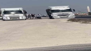 Mardinde şoförlerin ayakkabılı tekmeli yol kavgası