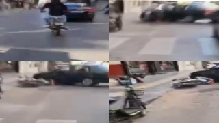 Motosikletlilerin farklı kazaları gözler önünde
