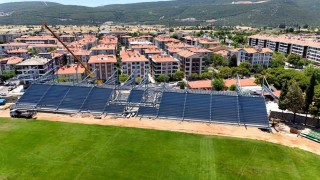 Muğla Atatürk Stadyumunda yeni tribün inşaatı hızla sürüyor