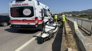 Otomobille motosiklet çarpıştı: 1 yaralı