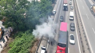 Otoyolda yangın paniği