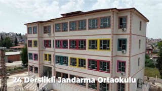 Reyhanlıda inşa edilen Jandarma Ortaokulunun yapımında sona gelindi