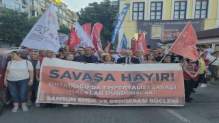 Samsunda savaşa hayır yürüyüşü