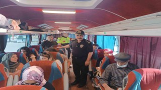 Samsunda yolcu otobüslerinde emniyet kemeri denetimi