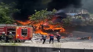 Sanayi sitesinde korkutan yangın