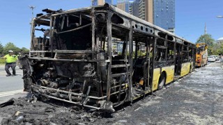 Sarıyerde İETT otobüsü alevlere teslim oldu