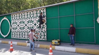 Şırnakta tahrip edilen dikey bahçe yeniden hayat buluyor