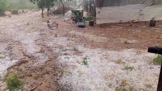Tavşanlıda sağanak yağmur ve dolu yağışı