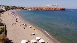 Tekirdağda bayramda plajlar doldu taştı