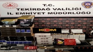 Tekirdağda kaçak tütün ve makaron operasyonu