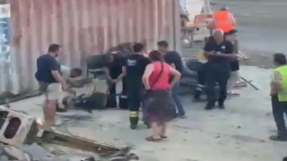 Tekirdağda kontrolden çıkan araç yol çalışması alanına girdi: 2 yaralı