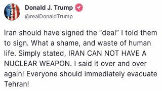 Trump: Herkes Tahranı acilen tahliye etmeli